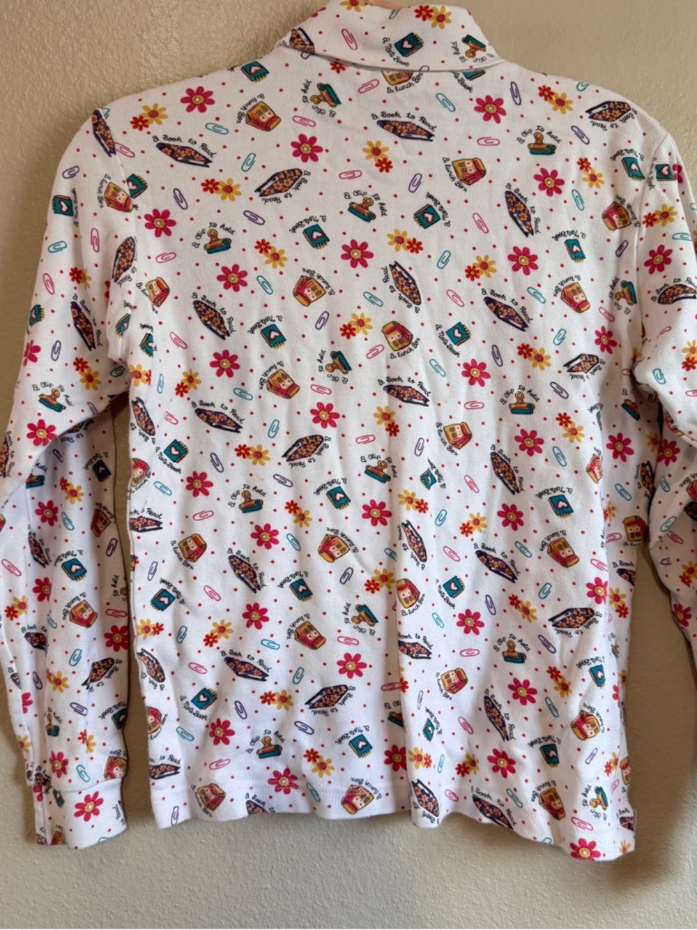 Vintage White Floral and Patterned Long Sleeve Turtleneck - Picture 5 of 5